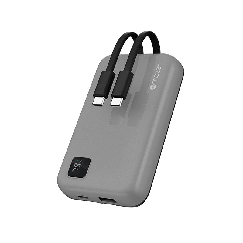 Mazer M-PC20LINK1020 10K mAh PD20W (Bulid-in Dual USB-C Cable) Powerbank