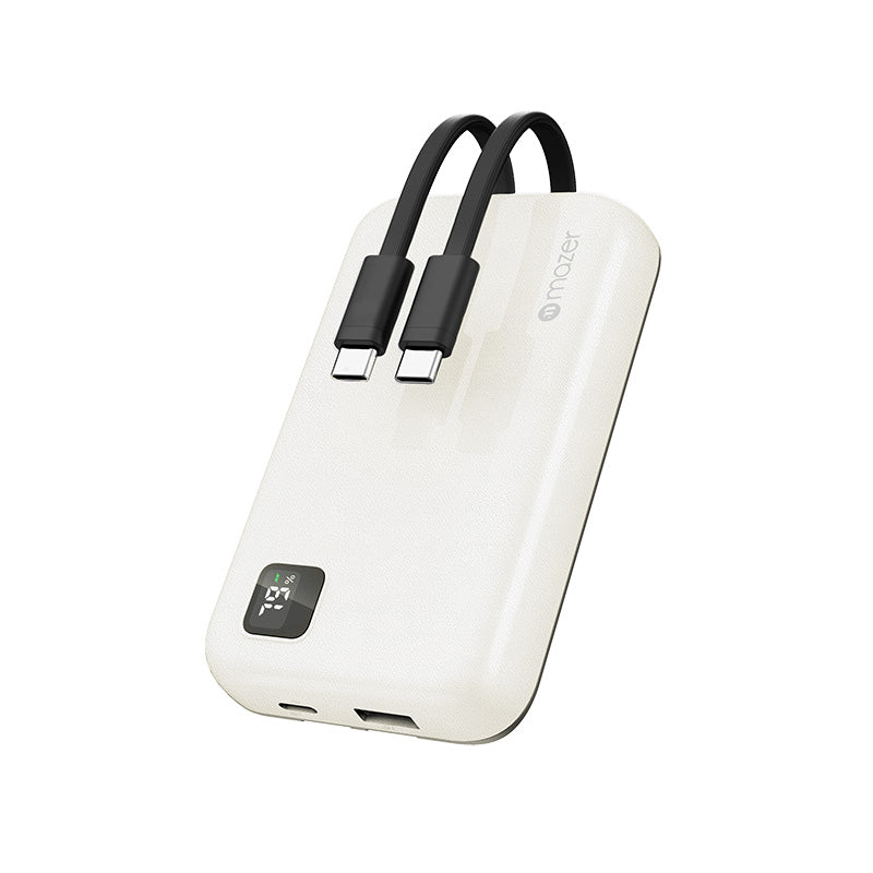 Mazer M-PC20LINK1020 10K mAh PD20W (Bulid-in Dual USB-C Cable) Powerbank