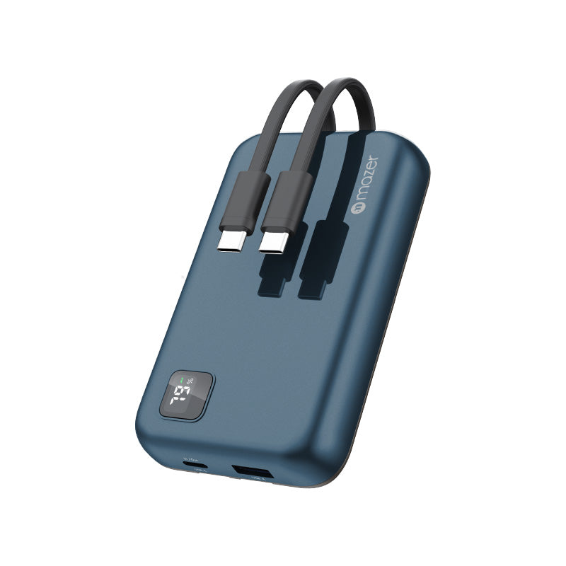 Mazer M-PC20LINK1020 10K mAh PD20W (Bulid-in Dual USB-C Cable) Powerbank
