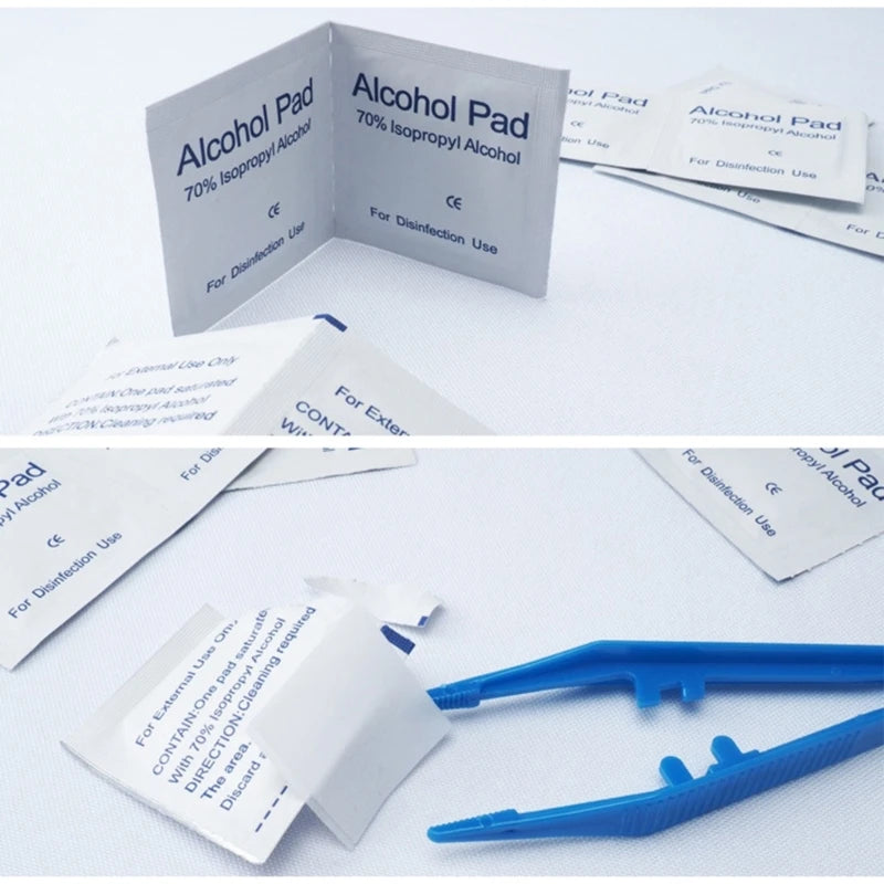 100 Pcs Alcohol Wipe Clean Pad Medical Swab Sachet Tool Cleanser