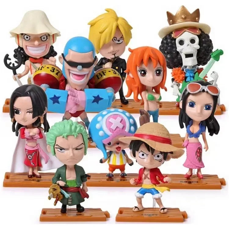Cartoon One Piece Action Figures Decor Straw Hat Pirates