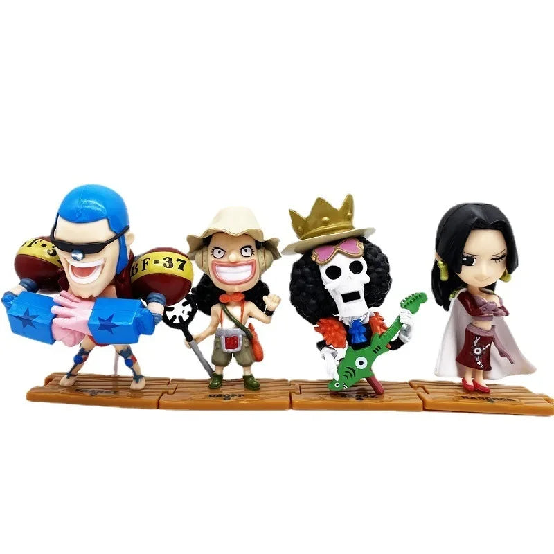 Cartoon One Piece Action Figures Decor Straw Hat Pirates