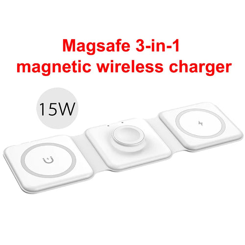 3 in 1 Foldable Wireless Charger Pad Stand Magnetic Fast Charging Dock Station Apple iPhone/Watch/AirPods