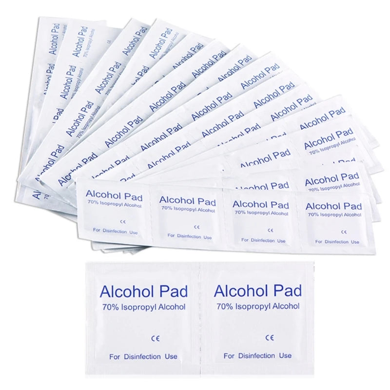 100 Pcs Alcohol Wipe Clean Pad Medical Swab Sachet Tool Cleanser