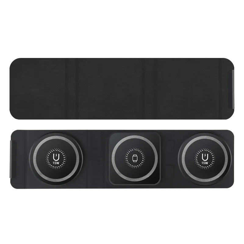 3 in 1 Foldable Wireless Charger Pad Stand Magnetic Fast Charging Dock Station Apple iPhone/Watch/AirPods