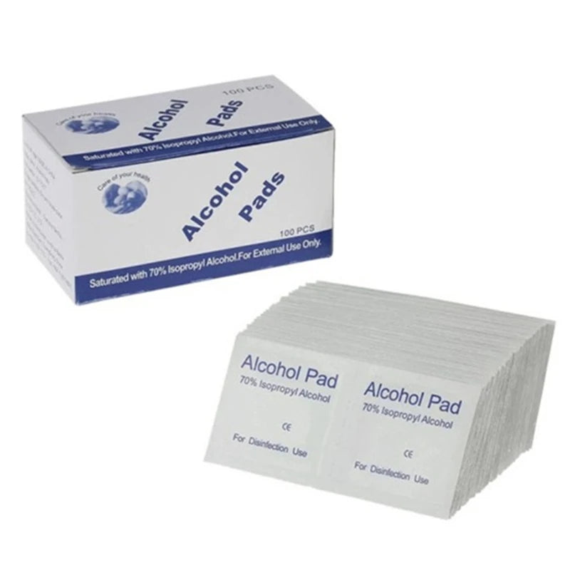 100 Pcs Alcohol Wipe Clean Pad Medical Swab Sachet Tool Cleanser