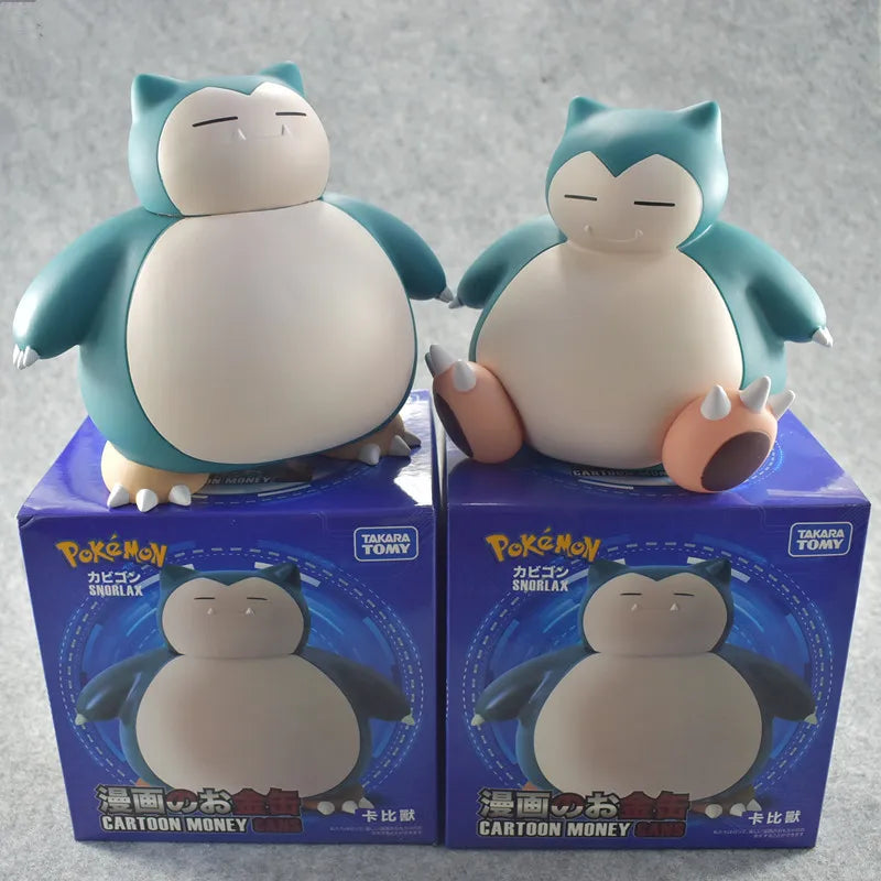 Anime Pokemon Snorlax Figure Model Piggy Bank Sitting Standing Snorlax Saving Pot Cartoon Doll Money Box