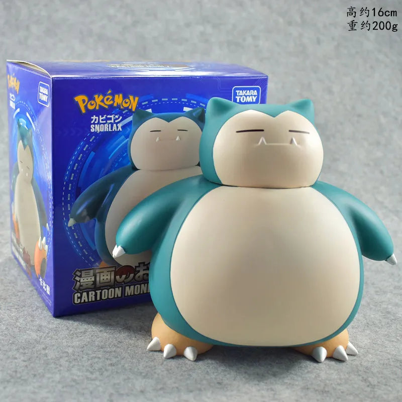 Anime Pokemon Snorlax Figure Model Piggy Bank Sitting Standing Snorlax Saving Pot Cartoon Doll Money Box