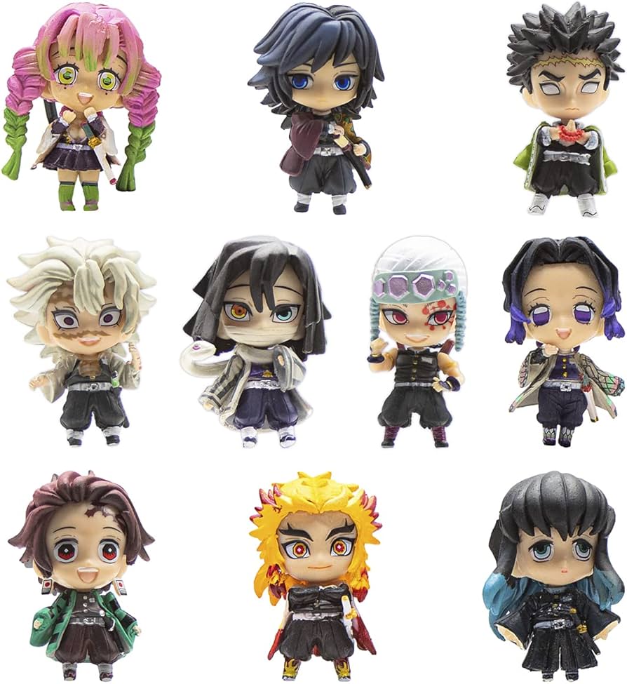 5pcs/set Demon Slayer Action Figures cake topper