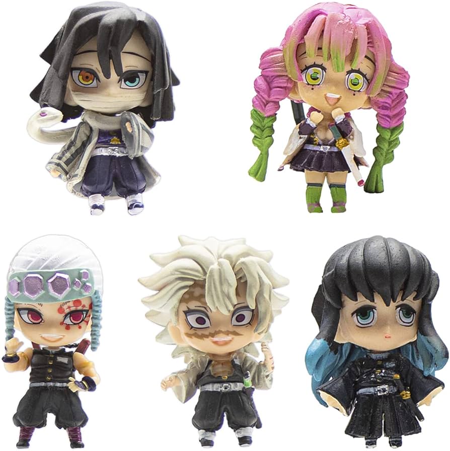5pcs/set Demon Slayer Action Figures cake topper